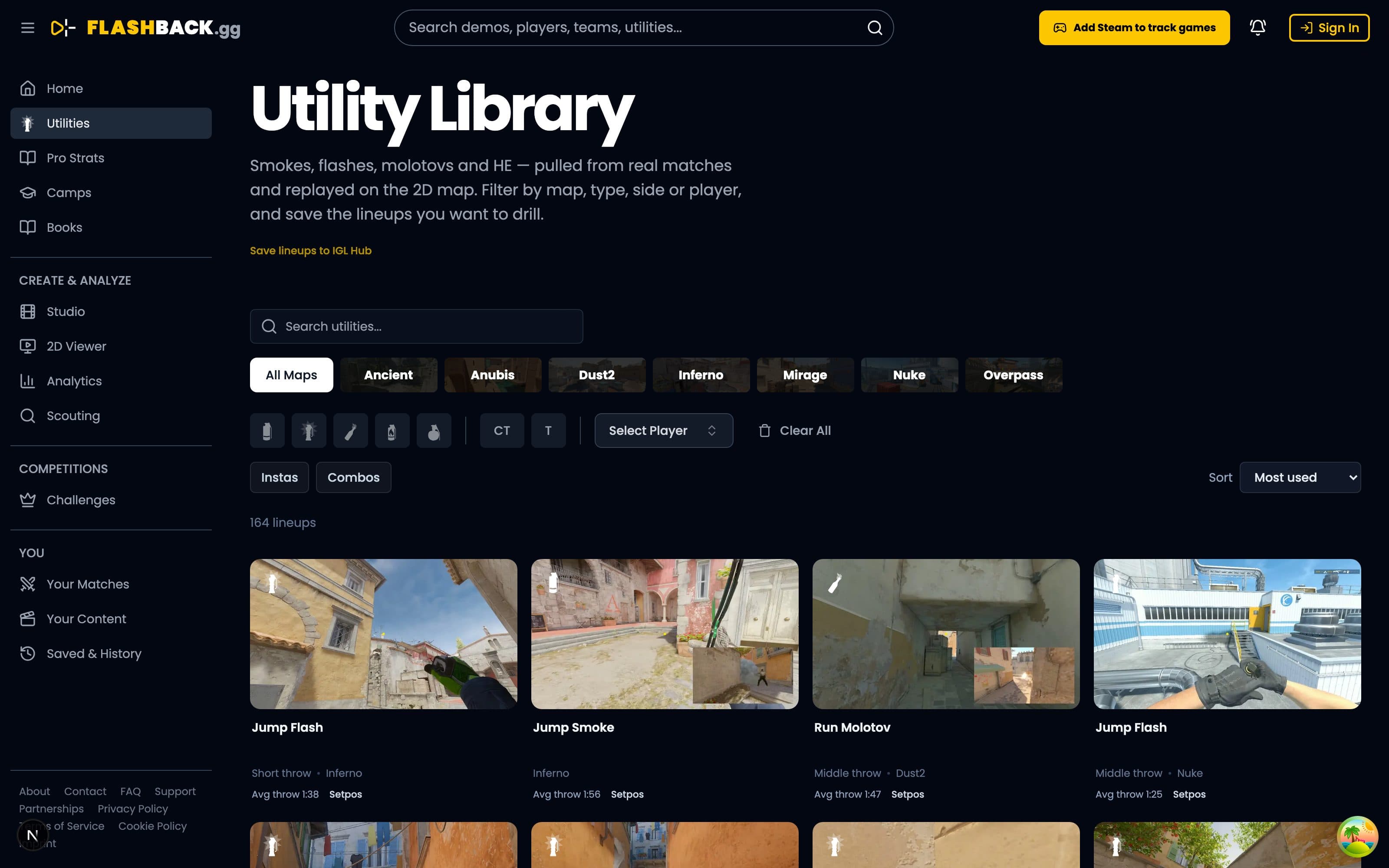 Utility lineup library